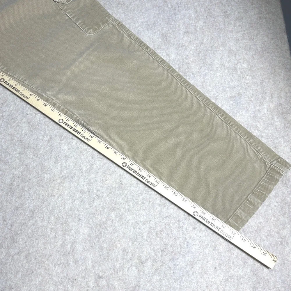 VTG LL Bean Men Tan Corduroy Cargo Pants 44x34 Straight Leg Stretch Khaki 285249